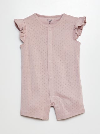 Pijama babygrow em malha pointelle