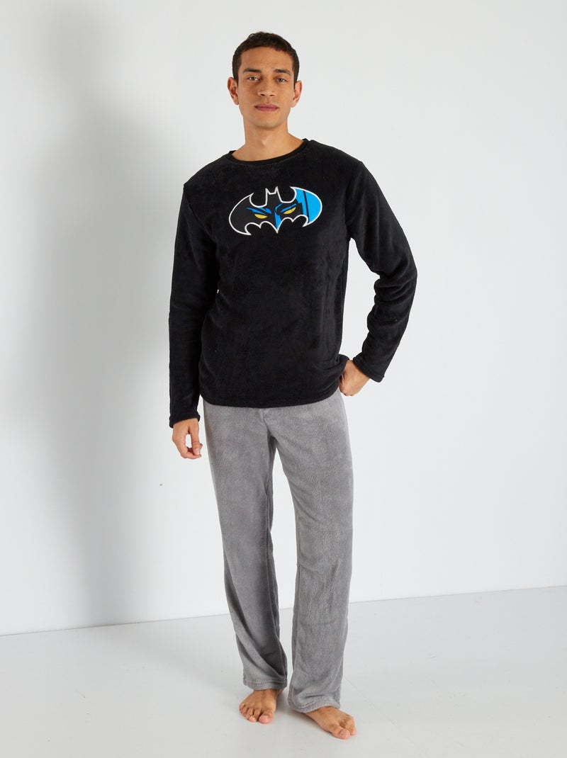 Pijama 'Batman' em malha polar Preto - Kiabi