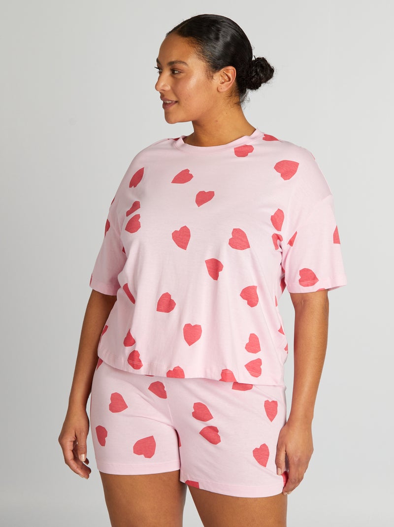Pijama-calção  - 2 peças ROSA - Kiabi