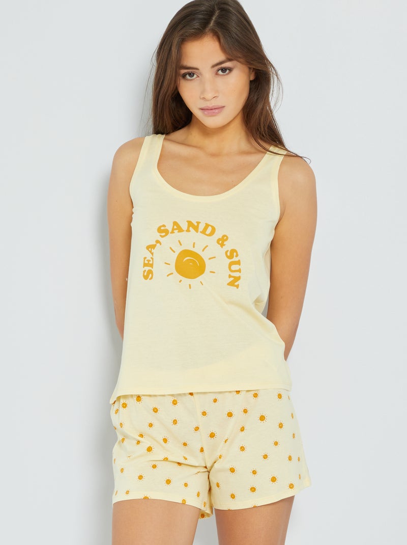 Pijama-calção AMARELO - Kiabi