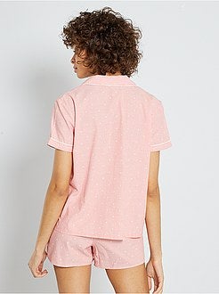 Pijama-calção às riscas - Kiabi