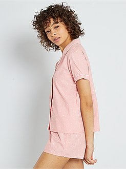 Pijama-calção às riscas - Kiabi