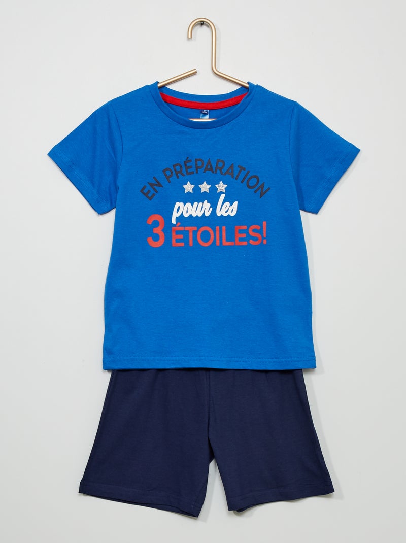 Pijama calção AZUL - Kiabi