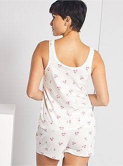 Pijama-calção 'cereja' - Kiabi