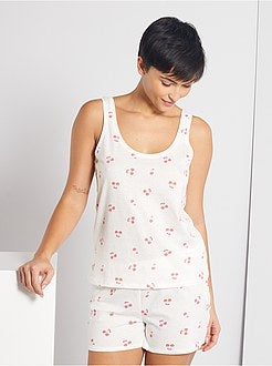 Pijama-calção 'cereja' - Kiabi