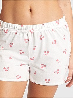 Pijama-calção 'cereja' - Kiabi