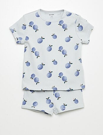 Pijama calção com estampado - 2 peças