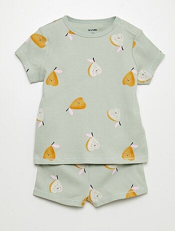 Pijama calção com estampado - 2 peças