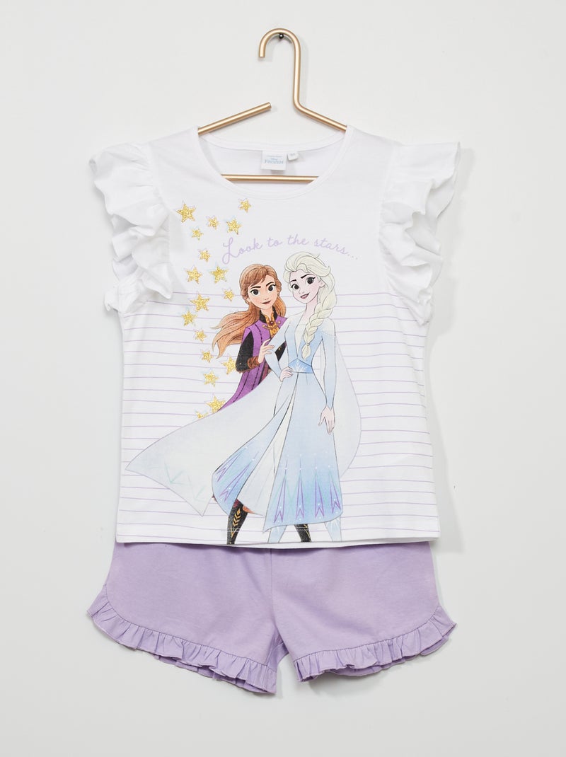 Pijama-calção com folhos 'Frozen' BRANCO - Kiabi