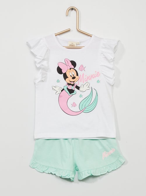 Pijama-calção com folhos 'Minnie' - Kiabi