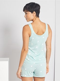 Pijama-calção 'corações' - Kiabi