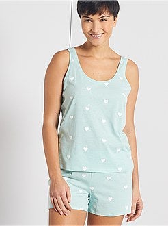 Pijama-calção 'corações' - Kiabi