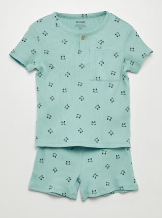 Pijama calção de 2 peças estampado