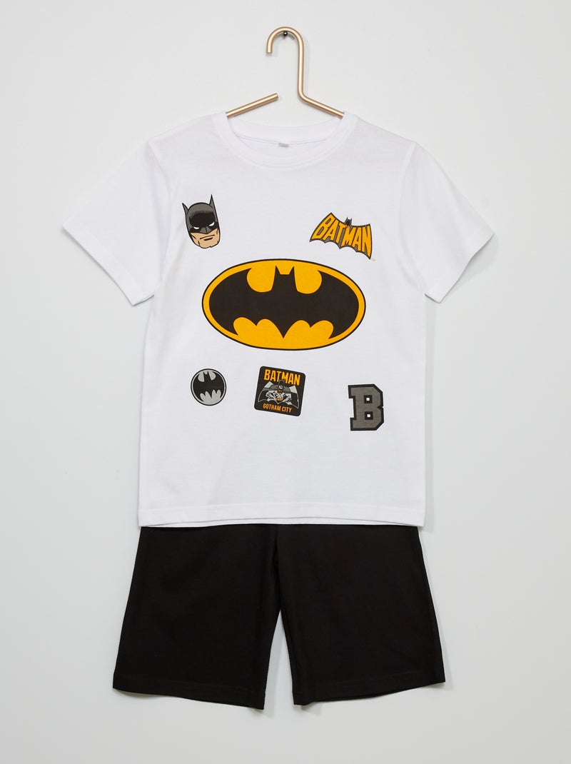 Pijama-calção de algodão 'Batman' 'DC Comics' Branco/ Preto - Kiabi