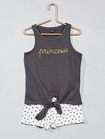 Pijama calção de algodão - Kiabi