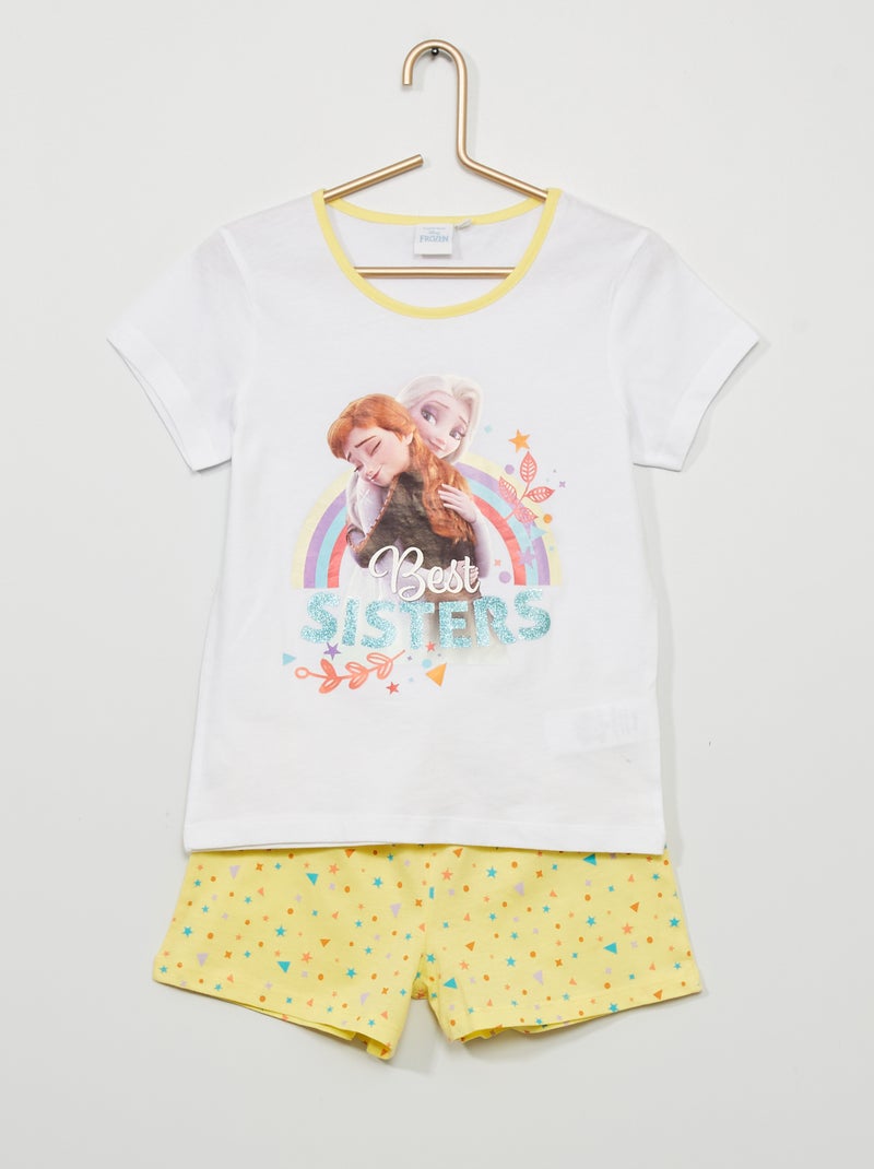 Pijama-calção 'Frozen' da 'Disney' Branco/ Amarelo - Kiabi