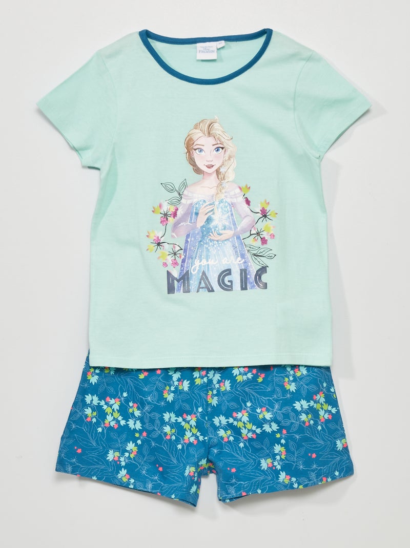 Pijama calção 'Frozen' 'Disney' - 2 peças Azul - Kiabi