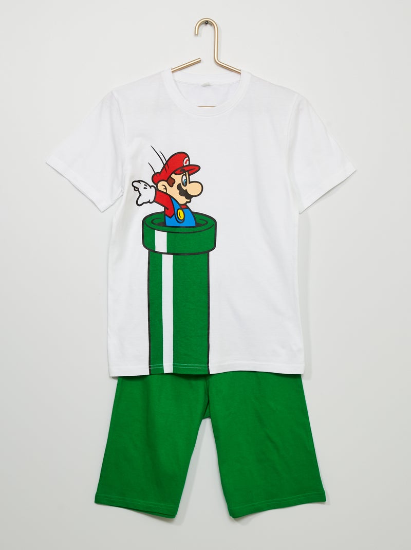 Pijama-calção 'Nintendo' Branco/ Verde - Kiabi