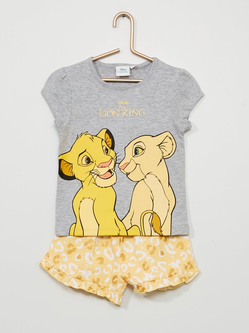 Pijama-calção 'O Rei Leão' Cinza/ bege - Kiabi