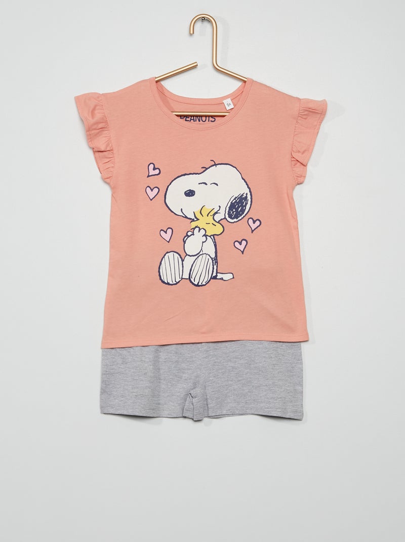 Pijama-calção 'Snoopy' BEGE - Kiabi
