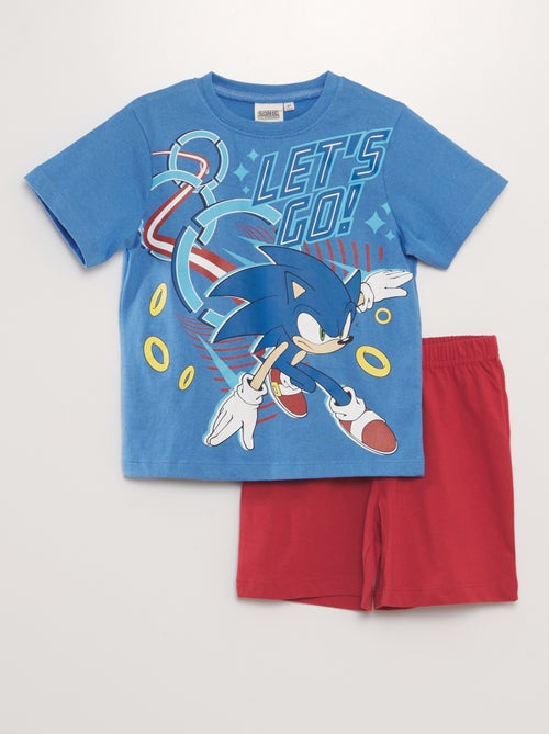 Pijama-calção 'Sonic'  - 2 peças - Kiabi