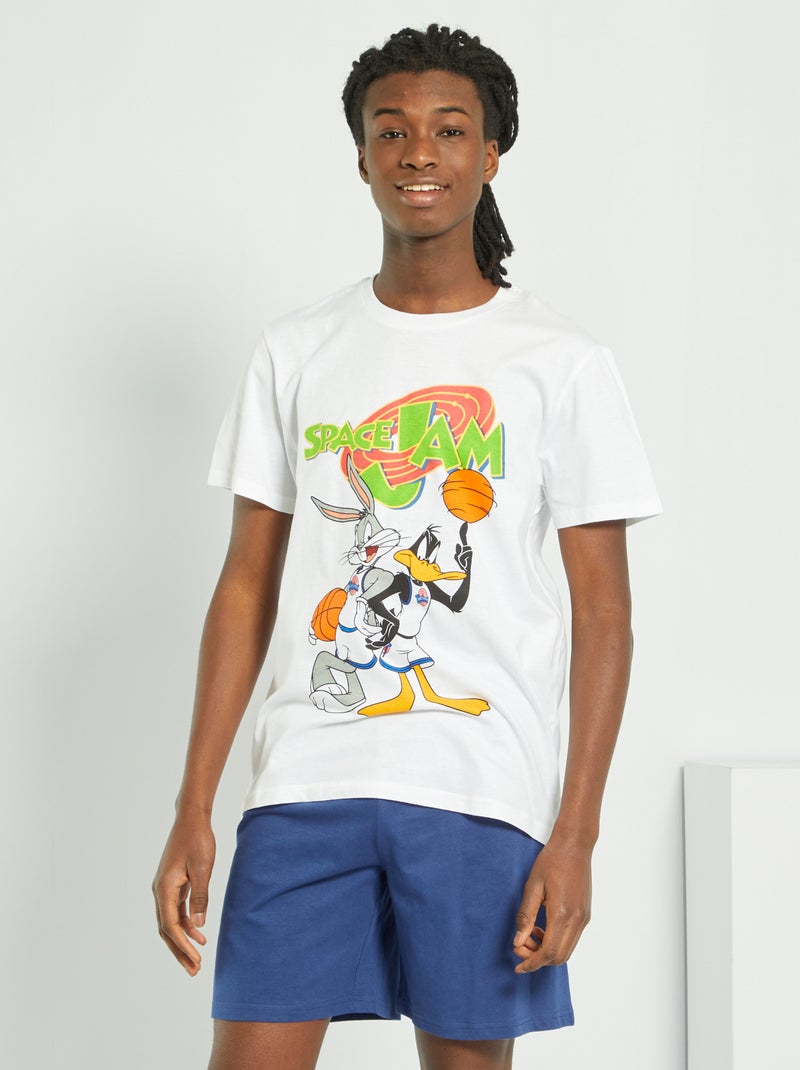 Pijama-calção 'Space Jam' Branco/ Marinho - Kiabi