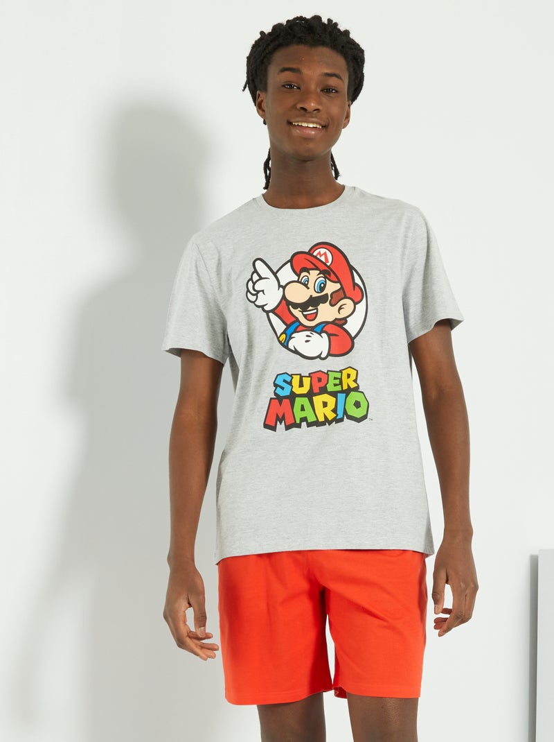 Pijama-calção 'Super Mario' Cinza/ Vermelho - Kiabi