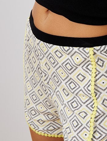 Pijama-calções com motivos étnicos - Kiabi