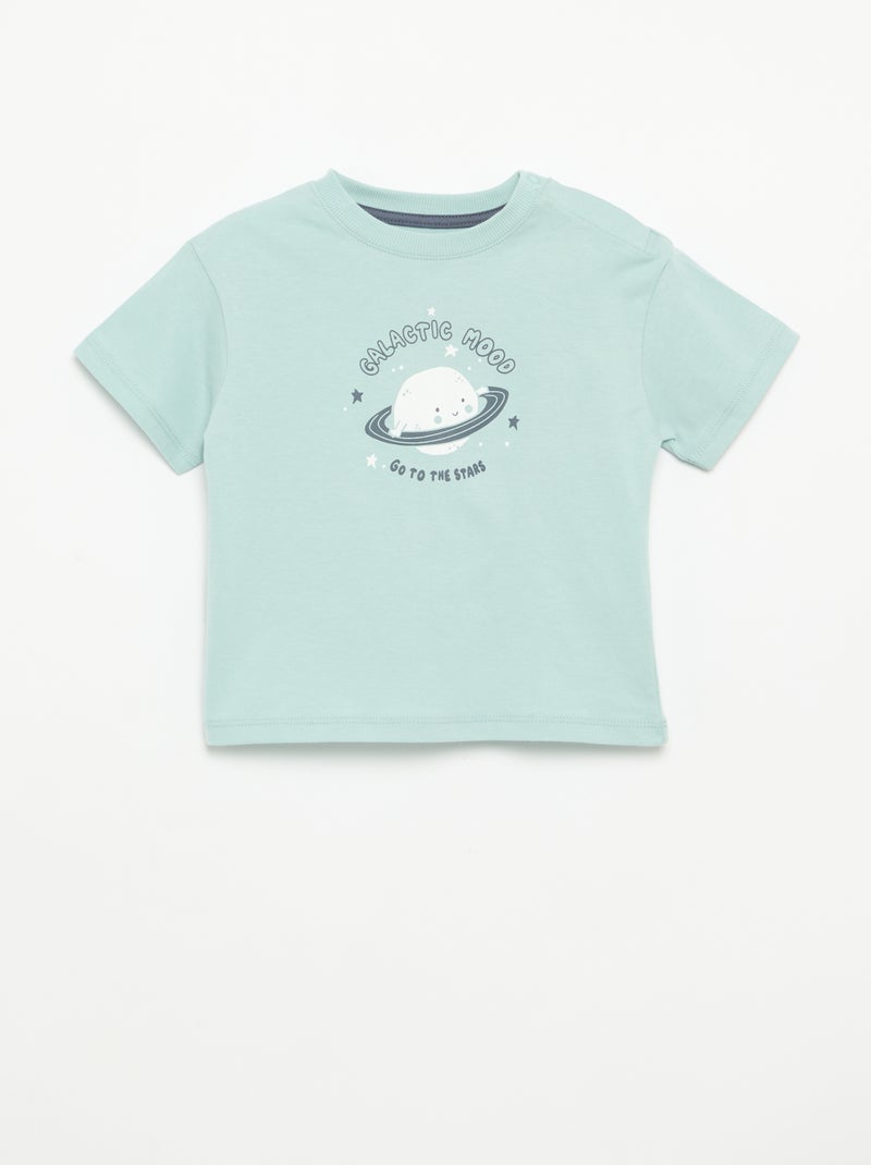 Pijama calções + t-shirt - 2 peças Azul - Kiabi