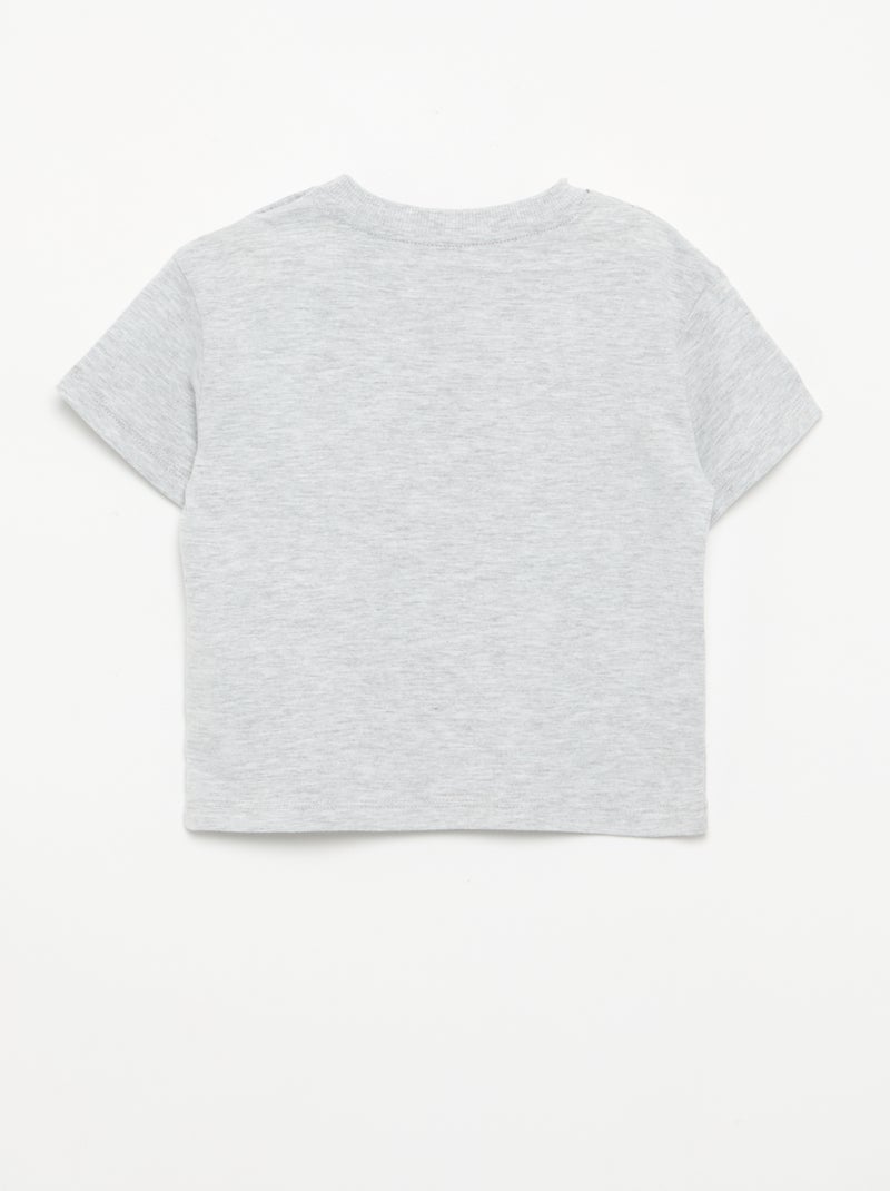 Pijama calções + t-shirt - 2 peças Cinza - Kiabi