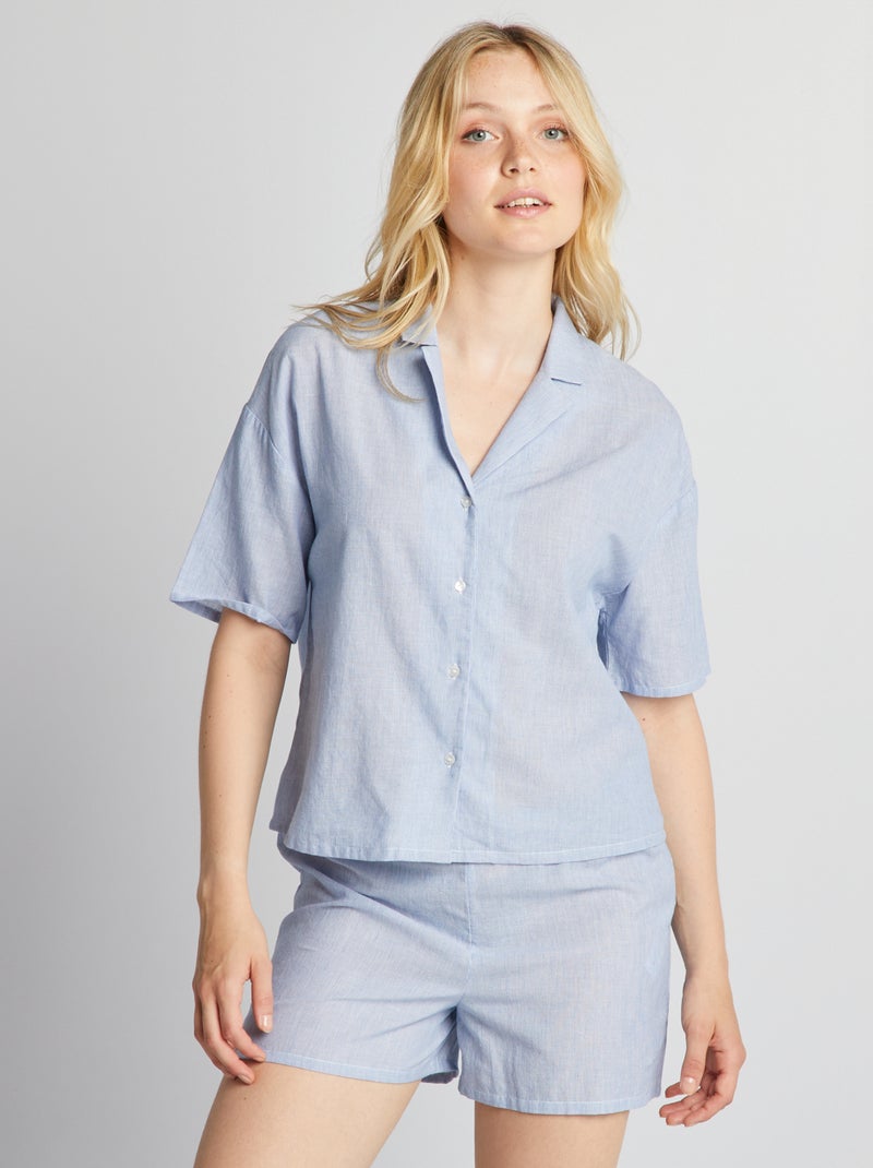 Pijama camisa 2 peças BRANCO - Kiabi
