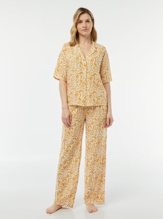 Pijama camisa + calças estampado