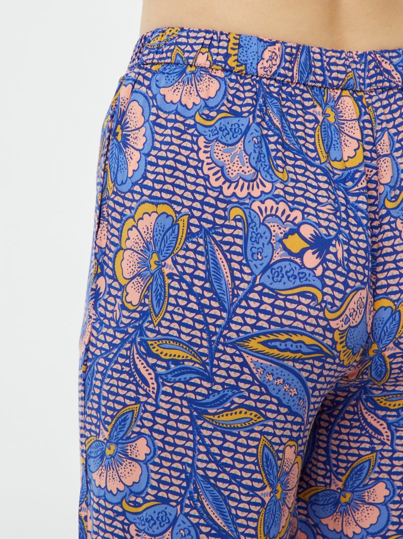 Pijama camisa + calças estampado AZUL - Kiabi