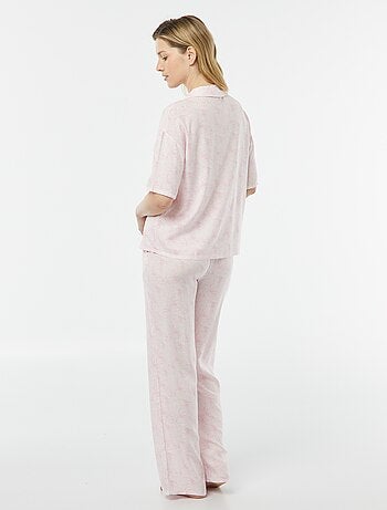 Pijama camisa + calças estampado