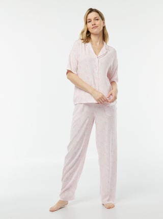 Pijama camisa + calças estampado
