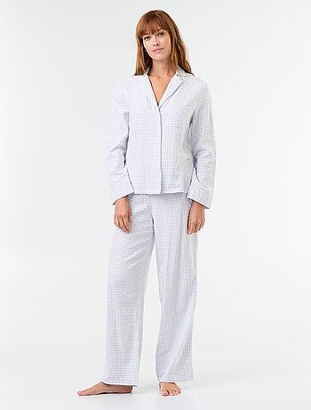 Pijama camisa e calças estampadas - 2 peças