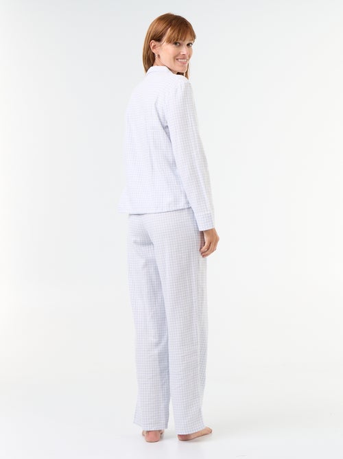 Pijama camisa e calças estampadas - 2 peças - Kiabi