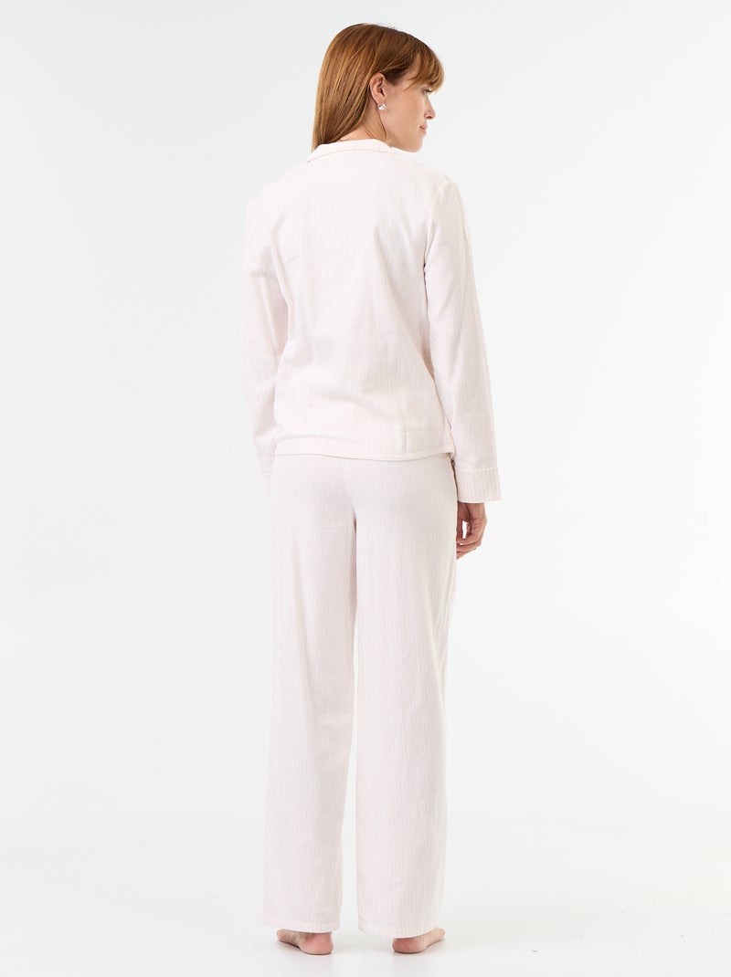 Pijama camisa e calças estampadas - 2 peças Branco - Kiabi