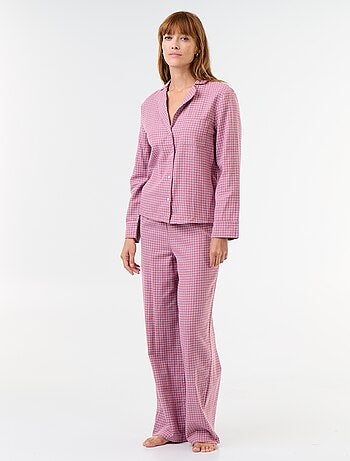 Pijama camisa e calças estampadas - 2 peças
