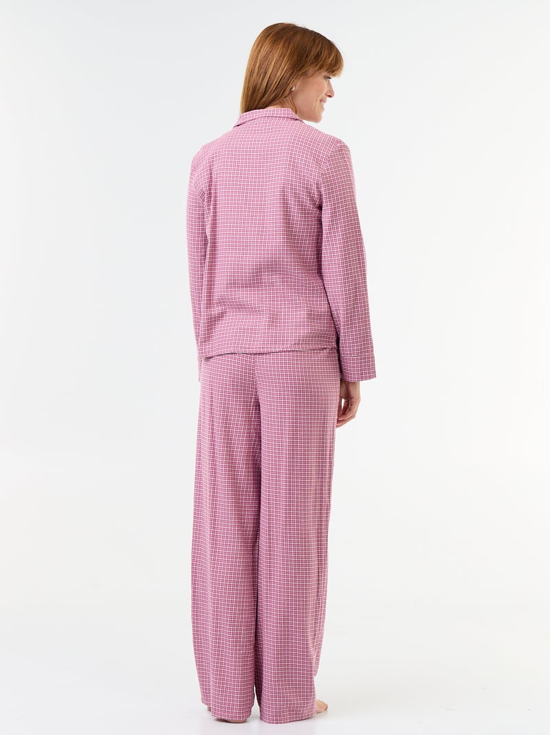 Pijama camisa e calças estampadas - 2 peças Rosa - Kiabi