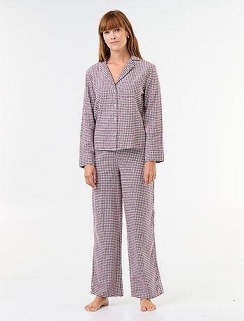 Pijama camisa e calças estampadas - 2 peças