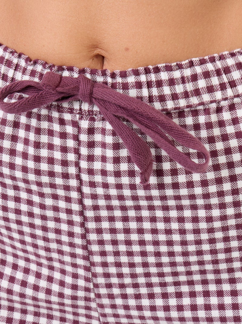Pijama camisa e calças estampadas - 2 peças Vermelho - Kiabi