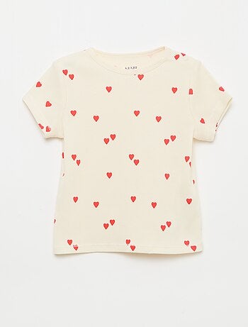 Pijama camiseta + calções em algodão canelado - 2 peças