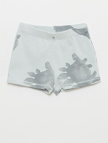 Pijama camiseta + calções em algodão canelado - 2 peças
