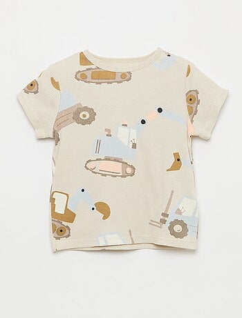 Pijama camiseta + calções em algodão canelado - 2 peças