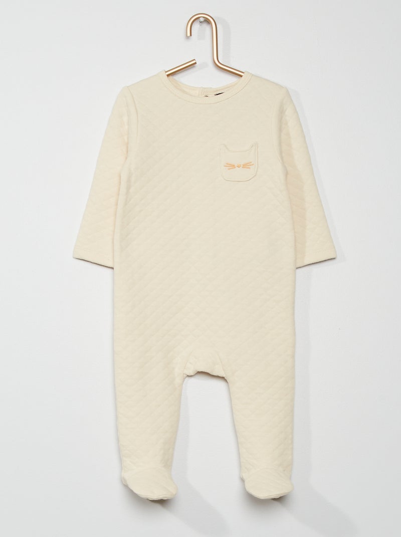Pijama com efeito 'quilted' BRANCO - Kiabi
