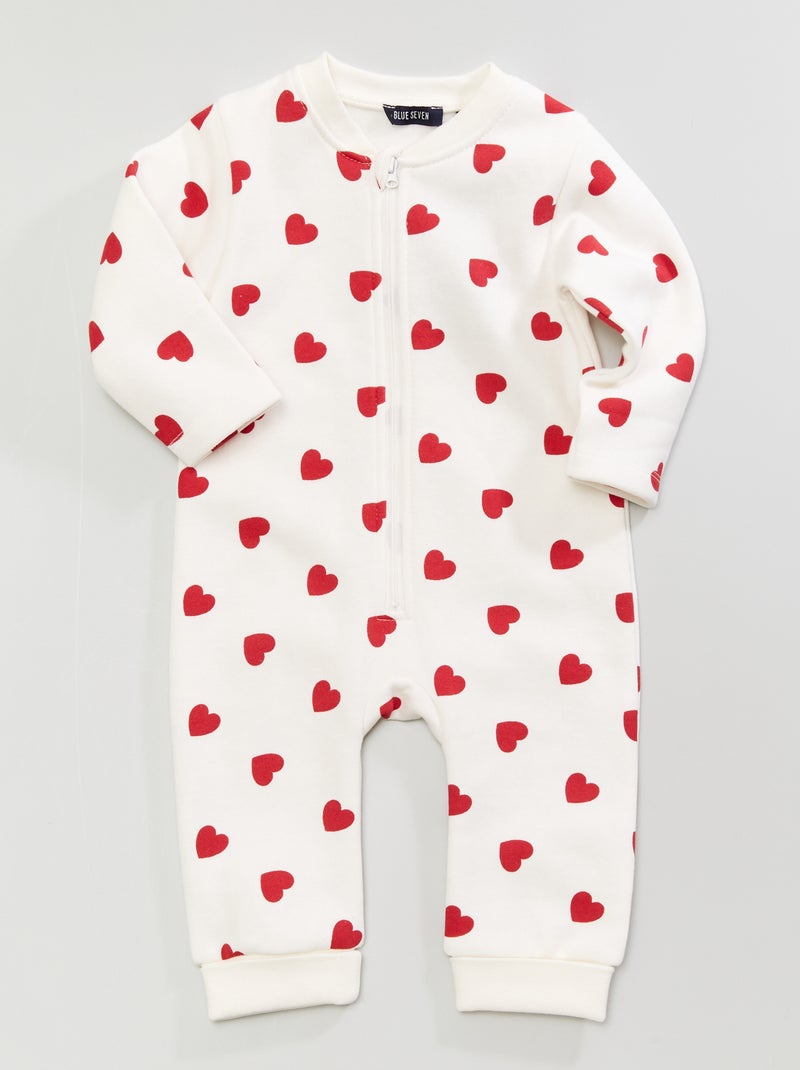 Pijama com estampado 'coração' Branco - Kiabi