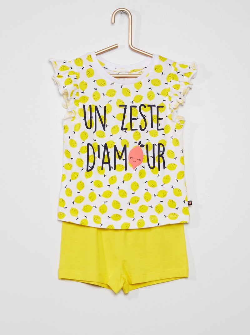 Pijama com estampado 'limões' AMARELO - Kiabi