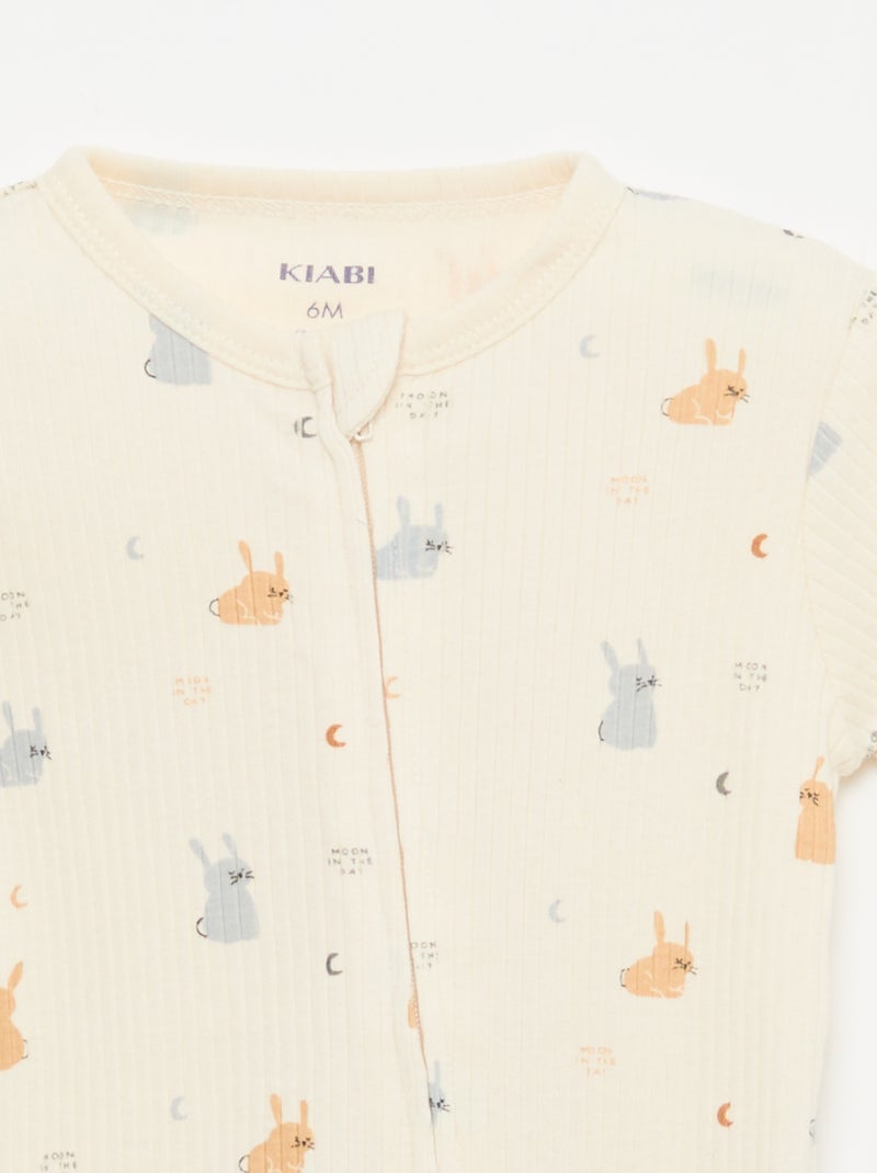 Pijama com fecho Branco - Kiabi