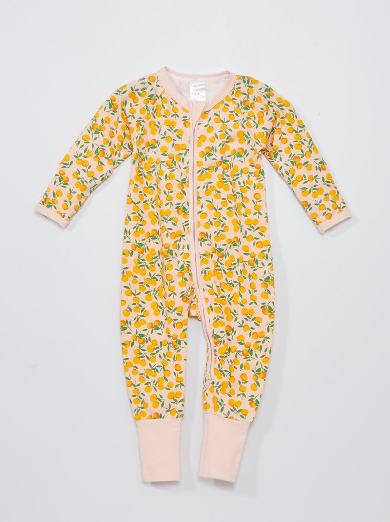 Pijama com fecho 'DIM Baby' BEGE - Kiabi